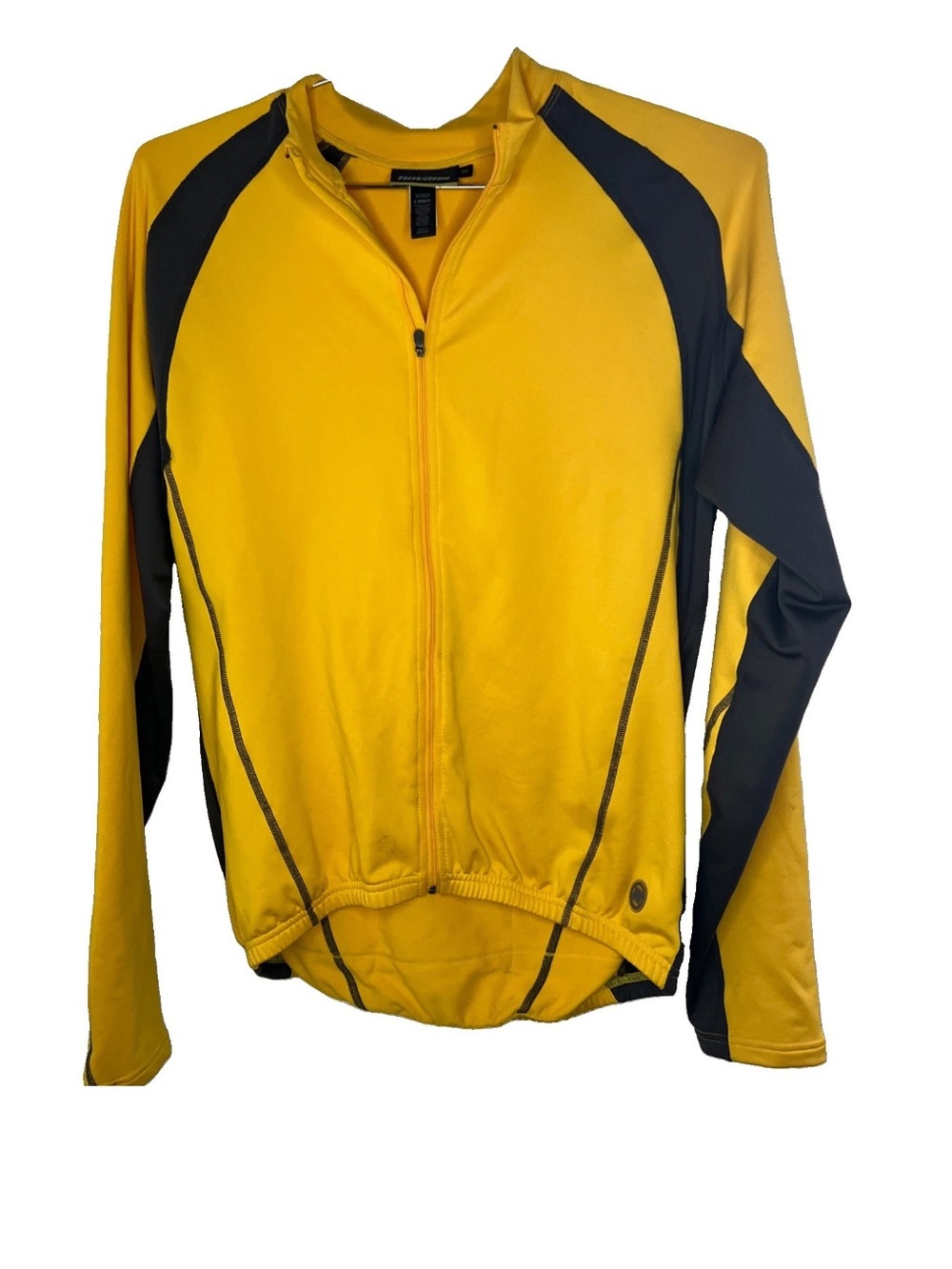 Novara Cycling Men’s SoftShell Full Zip Jacket Yellow Gray Medium